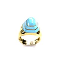 Anello Stocco Gioielli Donna in Oro giallo Turchese AUT1 - AUT1